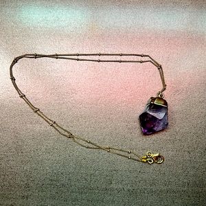 Genuine amethyst gold tone necklace 💕